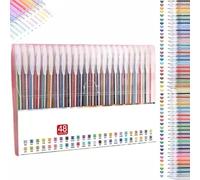 Implementarch Pens, Gettoreach Glitter Gel Pen Set, Glitter Gels Pens Sets for Adult Coloring Books, 12/18/24/36/48 Iridescent Glitters Gel Ink Pen Set for Drawing, Doodling, Crafts (48 Color)