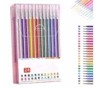 Implementarch Pens, Gettoreach Glitter Gel Pen Set, Glitter Gels Pens Sets for Adult Coloring Books, 12/18/24/36/48 Iridescent Glitters Gel Ink Pen Set for Drawing, Doodling, Crafts (24 Color)