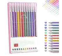 Implementarch Pens, Gettoreach Glitter Gel Pen Set, Glitter Gels Pens Sets for Adult Coloring Books, 12/18/24/36/48 Iridescent Glitters Gel Ink Pen Set for Drawing, Doodling, Crafts (12 Color)