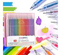 Implementarch Pens,Glitter Gel Pen Set,8/12/18/24/36/48 Iridescent Glitters Gel Ink Pens Set,GlitterPens for Adult Coloring Books Drawing,1.0mm Metallic Refill Sparkle Pens for Christmas Cards (36pc)