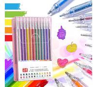 Implementarch Pens,Glitter Gel Pen Set,8/12/18/24/36/48 Iridescent Glitters Gel Ink Pens Set,GlitterPens for Adult Coloring Books Drawing,1.0mm Metallic Refill Sparkle Pens for Christmas Cards (24pc)