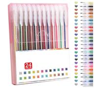 Implementarch Pens, Glitter Gel Pen Set, Iridescent Glitters Gels Ink Pens Set, Gel Marker Sets Colored Pen for Drawing, for Greeting Cards Coloring Books Craft. (24-color)