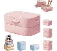 Implicationi Compression Organizer,Space Saving Moisture-Proof Self Clothes Compression Bag,Large Capacity Compression Bags for Travel,Moving Storage Tote (Pink, L: 54*42*30CM/21.25*16.53*11.8in)