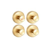 Implicationi Suction Cup Hooks, 2025 Upgraded Drill Free No Drill Vacuum Suction Metal Hanger, Waterproof Matte Brushed Satin, Suitable Bathroom, Kitchen, for Towel, Coat, Christmas Wreath (Gold 4)