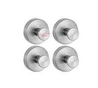 Implicationi Suction Cup Hooks, 2025 Upgraded Drill Free No Drill Vacuum Suction Metal Hanger, Waterproof Matte Brushed Satin, Suitable Bathroom, Kitchen, for Towel, Coat, Christmas Wreath (Silver 4)