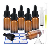 Impoditiongs Pack of 6 10 ml Pipette Bottles, Apothecary Bottle, Brown Glass with Dropper Pipette Glass, Perfume Oils, Aromatherapy, Liquid Dyes Aromatherapy Blends (Brown, 10 ml)