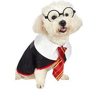 Impoosy Pet Halloween Dog Shirts Funny Cat Wizard Costume Cute Apparel Soft Clothes with Glasses (Medium,Neck:14")