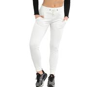imporio 11 Women Ladies Soft French Terry Fleece Ankle Ribbed Cuffed Skinny Slim Fit Joggers Bottom Sweat Pants Tracksuit Gym Yoga Running Casual Jogging Bottom UK Size 8-16 (Medium, Cream)