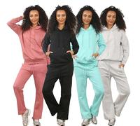 imporio 11 Women’s 2 Piece Pullover Hoodie and Open Hem Sweatpants Set - Ladies Casual Tracksuit Loungewear Outfit UK S-XL (Black, S)