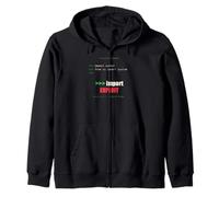 import exploit Python Hacker Cybersecurity Programmer Zip Hoodie