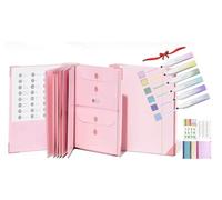 Important Document Organizer, Expandable File Folder for Emergency Binder & Vital Records - Holds Passports, Birth Certificates, Social Security Cards, Photos (Pink)