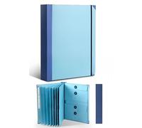 Important Document Organizer Folio File Organizer A4 Travel Folder Real Estate School and Workplace Folio File Organizer (with Labels) Office Folio File Folder (with Pockets) (Blue)