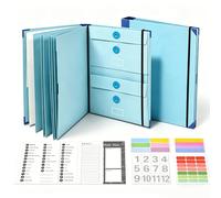Important Document Organizer If I Die Binder UK Emergency Life Book with Stickers Blue Expanding File and Protective Storage for Birth Certificates Passports NI Photos Letters Home Office School