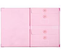 Important Document Organizer,Personal Family Important Folder,Life Book Document Organiser with Sticker,Protective File Storage for Work Office School (Pink)