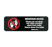 Important Notice Please Do Not Flush Any Other Product Apart From Toilet Tissue Down The Toilet Thank You Sign For House, Home, And Office - 10" X 3", Strong Self-Adhesive, Acrylic Sign