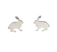 Imposing Stone HARE Earrings, Sterling Silver 925 with Stud Backs, Very Demure & Mindful, so CUTESY! Presented in luxury, eco-friendly gift box