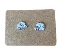 Imposing Stone Hedgehog Earrings, Sterling Silver 925 with Stud Backs, Very Demure & Mindful, so CUTESY! ***SALE FOR SHORT TIME ONLY*** ECO_FRIENLDY PACKAGING!