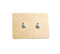 Imposing Stone LADYBIRD, TINY, PETITE Earrings, Sterling SILVER 925 with Stud Backs, Very Demure & Mindful, so CUTESY! Presented in luxury, eco-friendly box, send as a surprise gift.