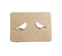 Imposing Stone SPARROW Earrings, Sterling Silver 925 with Stud Backs, Very Demure & Mindful, so CUTESY! Presented in luxury, eco-friendly gift box