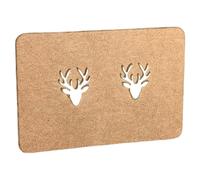 Imposing Stone STAG Earrings, Sterling Silver 925 with Stud Backs, Very Demure & Mindful, so CUTESY! Presented in luxury, eco-friendly gift box