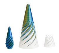 Impossible 3D Cone Pyramid Passthrough Sculpture,3D Printed Fidget Toys,Spiral Cone Toy,Mini Blue Gold Vortex Thread Illusion Pyramid Passthrough Sculpture, All Age Spiral Cone for Kids Adults