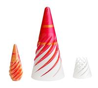 Impossible 3D Cone Pyramid Passthrough Sculpture,3D Printed Fidget Toys,Spiral Cone Toy,Mini Red Gold Vortex Thread Illusion Pyramid Passthrough Sculpture, All Age Spiral Cone for Kids Adults