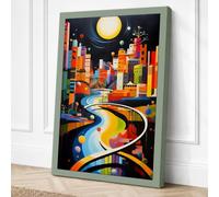 Impossible City Surrealism Canvas Wall Art Print 24x16 Inch