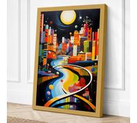 Impossible City Surrealism Canvas Wall Art Print 36x24 Inch