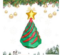 Impossible Cone, 3D Printed Christmas Tree Spiral Cone Fidget Toy, Impossible Pyramid Passthrough Sculpture, Mini Pyramid Fidget Toy for Relief of Stress & Anxiety, Desktop Spinner Toy (Green)
