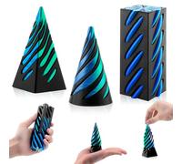 Impossible Cone Fidget Toy, 3 Pcs 3D Printed Spiral Cone Fidget Toy, Impossible Pyramid Passthrough Sculpture, Fun Anxiety Stress Relief Toy For Home Office Desk Decor Engineer Souvenir Gift