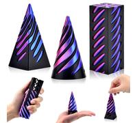 Impossible Cone Fidget Toy, 3 Pcs 3D Printed Spiral Cone Fidget Toy, Impossible Pyramid Passthrough Sculpture, Fun Anxiety Stress Relief Toy For Home Office Desk Decor Engineer Souvenir Gift
