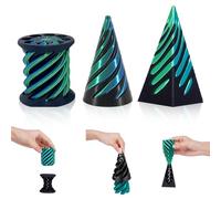 Impossible Cone Fidget Toys, 3PCS 3D Printed Spiral Cone & Pyramid Passthrough Sculpture for Stress Relief, Fun Desk Decor and Unique Gift for Adults & Kids