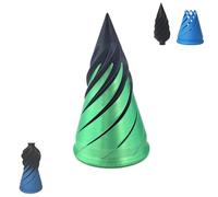 Impossible Cone, Impossible Pyramid Passthrough Sculpture, Spiral Cone Fidget Toy, 3D Printed Spiral Cone Toy, Pass Through Pyramid Fidget Toy, Relax Anxiety Stress Relief, for Kid Adult (Cone, Green)