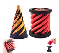 Impossible Cone, Impossible Pyramid Passthrough Sculpture, Spiral Cone Fidget Toy, 3D Printed Spiral Cone Toy, Pass Through Pyramid Fidget Toy, Relax Anxiety Stress Relief, for Kid Adult (2Pcs)