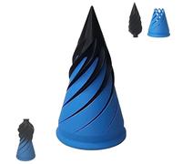 Impossible Cone, Impossible Pyramid Passthrough Sculpture, Spiral Cone Fidget Toy, 3D Printed Spiral Cone Toy, Pass Through Pyramid Fidget Toy, Relax Anxiety Stress Relief, for Kid Adult (Black Blue)