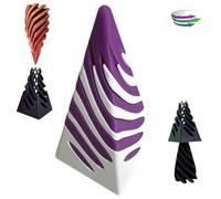 Impossible Cone, Spiral Cone Fidget Toy, Impossible Pyramid Passthrough Sculpture, 3D Printed Impossible Cone Fidget Toy, Pass Through Pyramid Stress Relief Relax Anxiety Desk Toy for Kids Adults (E)