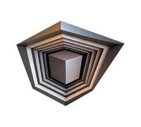Impossible Corners - Wall Art That Reshapes Reality, 3D Optical Illusion Corner Wall Decal, 3D Stereoscopic Cube Sticker, Unique Peel Stick Walls Stickers for Spatial Illusion (Black-D, L)