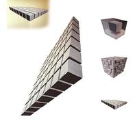 Impossible Corners - Wall Art That Reshapes Reality, 3D Optical Illusion Corner Wall Decal, Peel and Stick Geometric Cube Wall Art for Living Room, Home Office, Modern Abstract Decor (C)