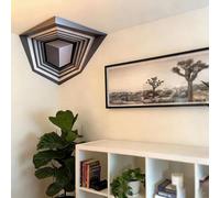 Impossible Corners-Wall Art That Reshapes Reality,3D Optical Illusion Corner Wall Decal,Removable Peel and Stick Geometric Cube Wall Art Modern Abstract Illusion Decor for Living Room Gallery (#4)