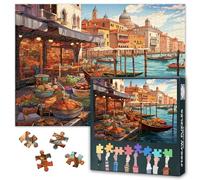 Impossible Difficult Funny Puzzle for Adults 1000 Pieces Venetian Marketplace Jigsaw Puzzles for Adults Difficult Challenging Venetian Marketplace Puzzles Perfect for Family Game 27.5"X19.7"