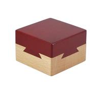 Impossible Dovetail Box 3D Wooden Puzzle Brain Teaser Magic Drawers Jewelery Box with Secret Compartment for Adult (Red Color)