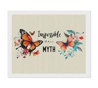 Impossible is A... Math Diamond DIY Painting Kits Horizontal Round Full Drill Digital Art Craft for Home Office Wall Decor 16"x20"