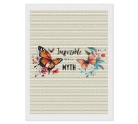 Impossible is A... Math Diamond DIY Painting Kits Round Full Drill Digital Art Craft for Home Office Wall Decor 12"x16"
