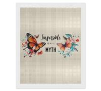 Impossible is A... Math Diamond DIY Painting Kits Square Full Drill Digital Art Craft for Home Office Wall Decor 16"x20"