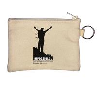 Impossible is Just A Big Word Thrown Around by Small Men Key Chain Coin Purse Beige