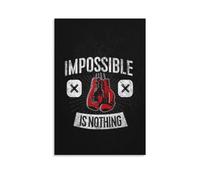 Impossible Is Nothing Boxing Gloves Home Motivational Wall Art Fitness Gym Theme Canvas Painting Canvas Wall Decorations Family Saying Quotes Painting Artwork Frame 20x30inchs(50x75cm)