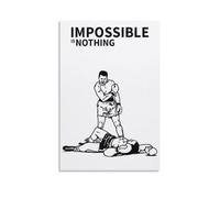 Impossible Is Nothing Boxing Home Motivational Wall Art Fitness Gym Theme Canvas Painting Canvas Wall Decorations Family Saying Quotes Painting Artwork Frame 16x24inchs(40x60cm)