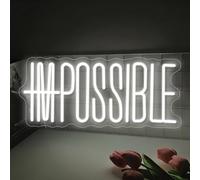 Impossible Neon Sign, Neon Signs for Wall Decor USB Powered Dimmable Impossible LED Lights for Home Offices bedrooms Game Rooms Man Caves Workspaces 15.74″ × 7.08″