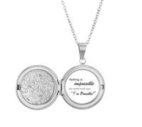 Impossible Possible Quote Locket Necklace Hold Picture Jewelry Birthday Gift