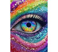 Impossible Puzzle for Adults 1000 Pieces, Diamond Eye Abstract Art Puzzle Colorful, Rainbow Crystal Hard Challenge Jigsaw Puzzle